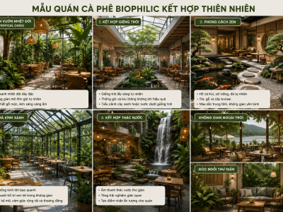 Top Các Mẫu Quán Cà Phê Biophilic Kết Hợp Thiên Nhiên Đẹp Nhất