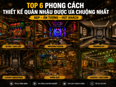 Top 7 Phong Cách Thiết Kế Quán Nhậu Đẹp, Hút Khách 2026
