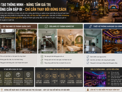 Cải tạo nhà cũ thành quán cafe, homestay, karaoke